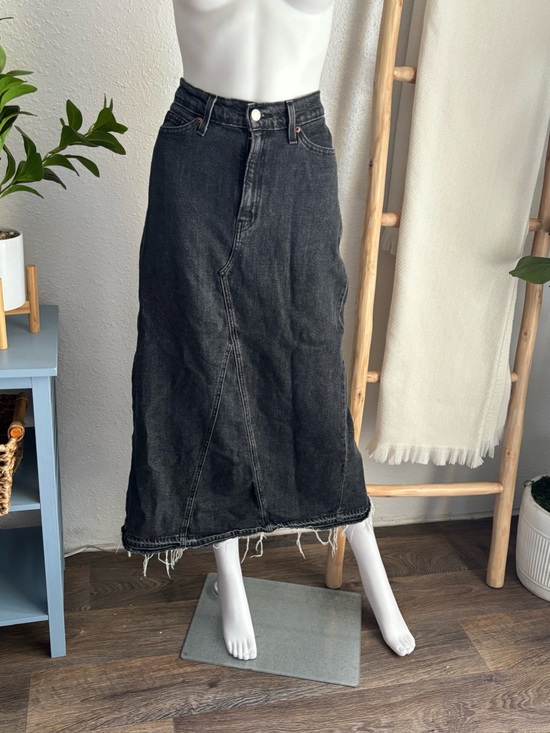 Dresses & Skirts - Black Washed Denim Midi Skirt